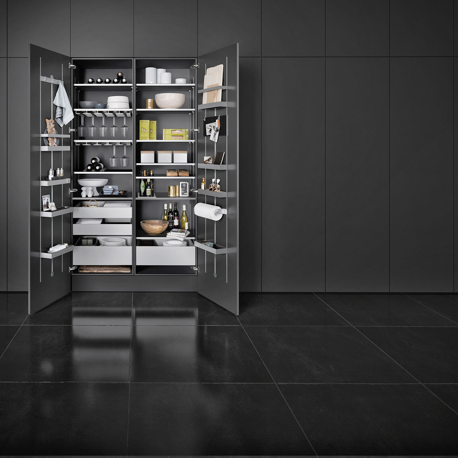 Siematic Kitchen Interior In Dark Grey